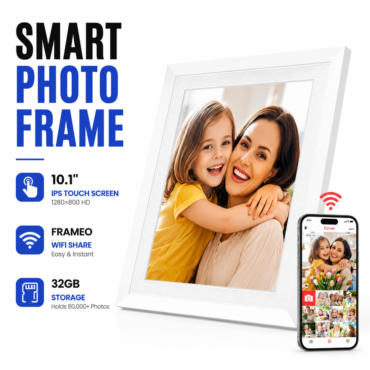 Digital Photo Frame Wifi - 10.1 Inch WiFi Digital Picture Frame