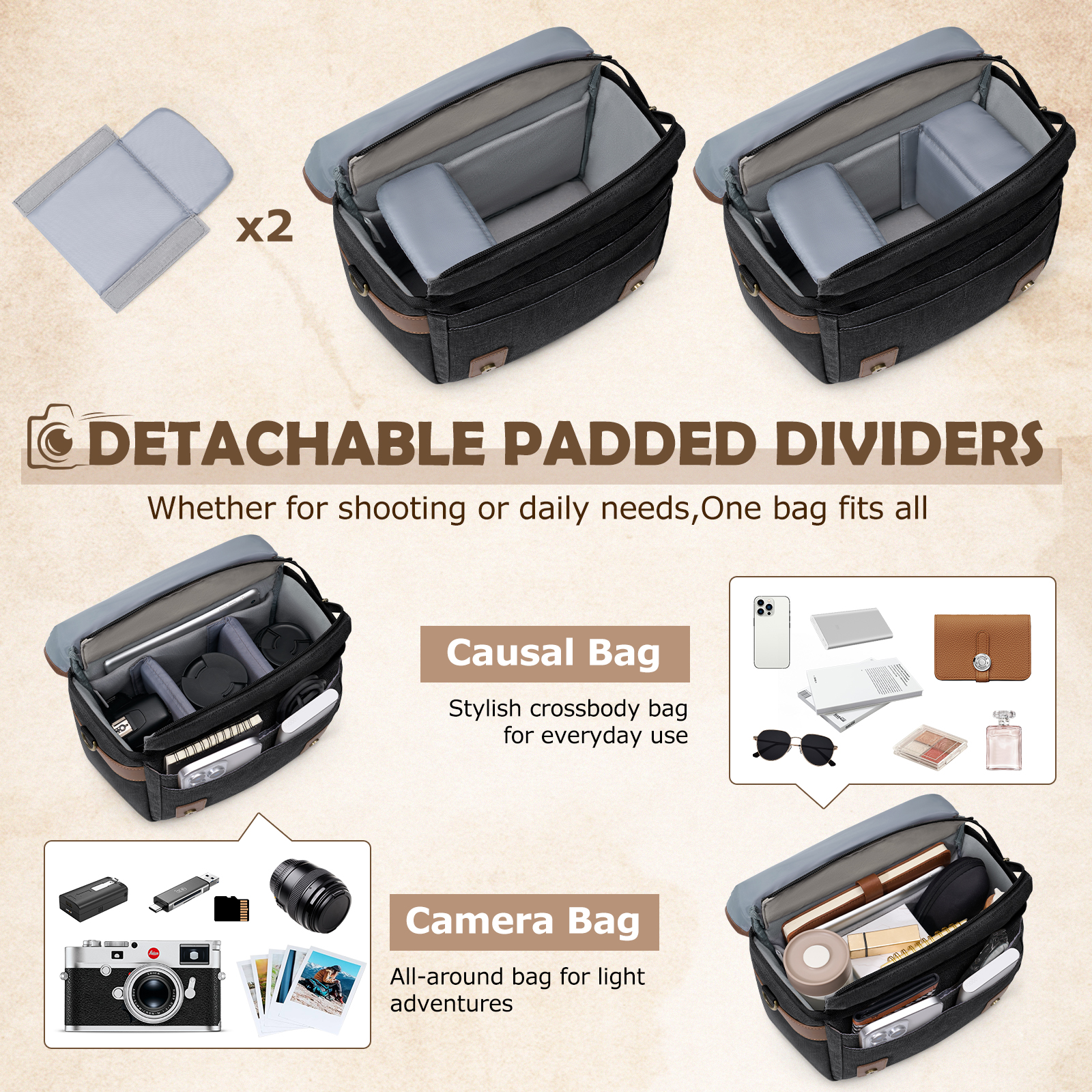 RAINSMORE Canvas Camera Bag DS - Compact Camera Mirrorless incelemesi ve fiyatı